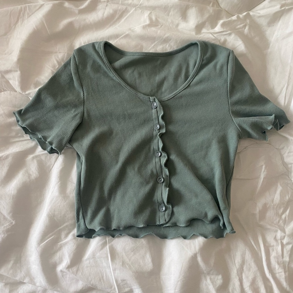 Turquoise Green Crop Top